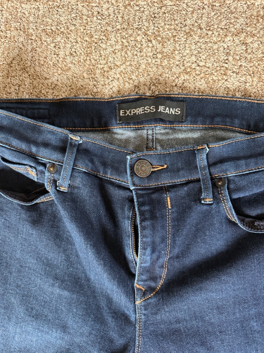 Express Navy Skinny Jeans - Picture 2 of 5